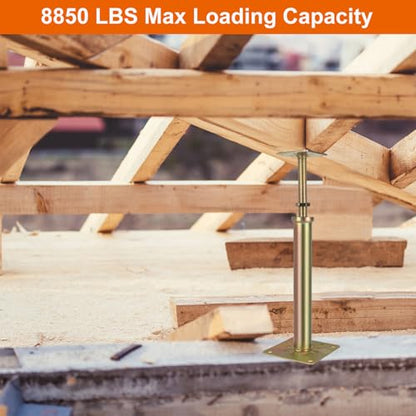 4 Pcs Adjustable Floor Jack House Floor Jacks Post Pole Galvanized House Jacks for Leveling, 11" - 16" Height Range, Load 6500-8850 Lbs Each, Telescoping Jack for Temporary Support - size: 11-16 inch