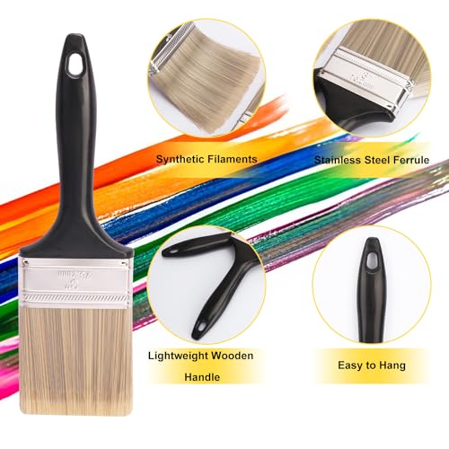 25 Pack 3 Inch Paint Brushes - A Professional Range of Wall Paint Brushes, Deck Paint Brush, and Chip Brushes - Perfect DIY Painting Tools for Your Home or Business KUKLIPJIM - size: 25 Pack 3 Inch
