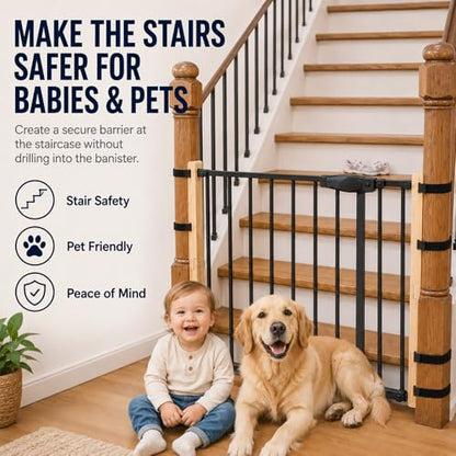Pine Banister Adapter for Baby Gate, No-Drill Wooden Mounting Board Kit - color: Pine