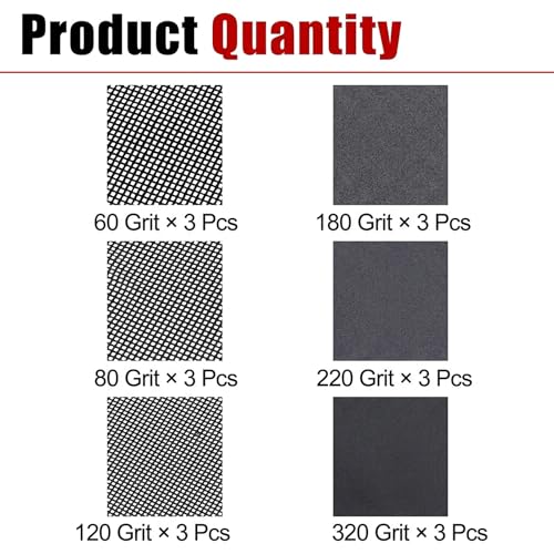 18PCS Drywall Sanding Screen Mesh Sandpaper Grit 60 80 120 180 220 320 - size: 60 80 120 180 220 320Grit-18pcs
