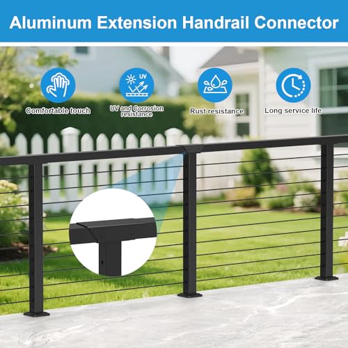 Aluminum Cable Railing Handrail Connector, Straight Sleeve - size: Straight Sleeve