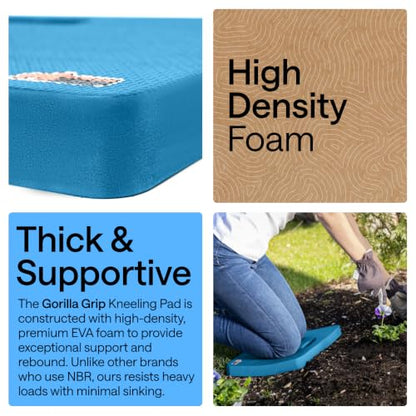GORILLA GRIP® Extra Thick Foam Kneeling Pad for Gardening 17.5x11 True Blue - color: Blue