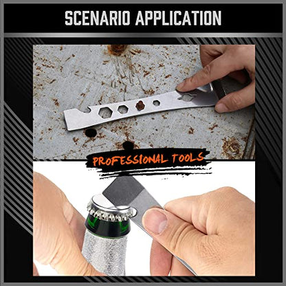 HORUSDY 2-Piece Pry Bar Scraper Set, Stainless Steel Flat Pry Bars with Hex Screwdriver Function, 6-11/16” & 9-1/2” Multi-Purpose Nail Puller, Trim, Demolition & Repair Tools