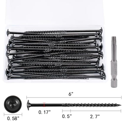 50 PCS #14 x 6” Lag Screws Heavy Duty Construction Screw - size: #14x6"