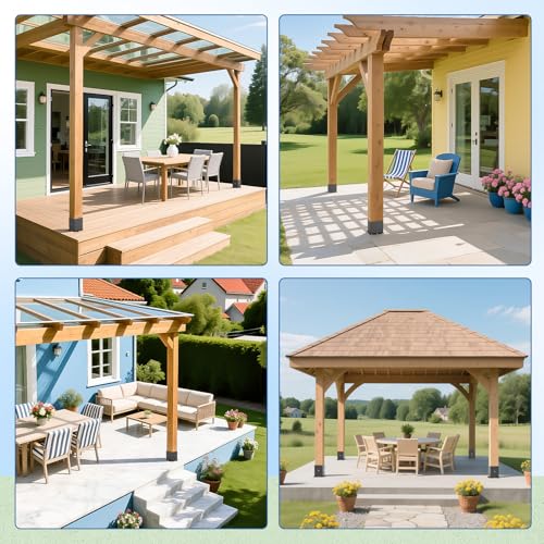 2 Pcs 4"×4" Post Base|Inner Size (3.6" x5.6“)| - size: 4“x 6", style: 2 Set