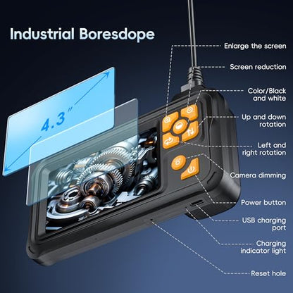 32.8FT Inspection Endoscope Camera with Light,1080P HD Borescope Camera - size: 32.8FT