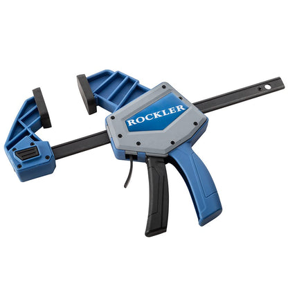6” Spring Loaded One-Handed Bar Clamps for Woodworking – Hand-Free Position Wood Clamps – 150 LBS Weight Capacity Pistol Grip Style Single-Finger Release Trigger Clamp – Adjustable Wood Working Clamps