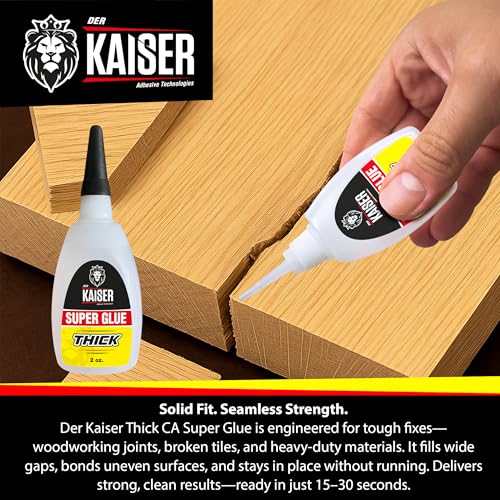 Thick Cyanoacrylate (CA) Super Glue – 4 Pack (4 x 2 oz Bottles) – Gap-Filling Adhesive for Wood, Marble, Stone, and Heavy-Duty Applications - size: 8 oz