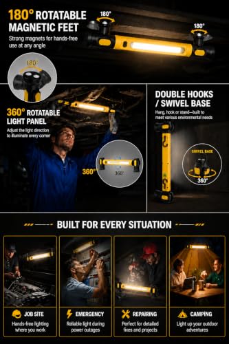Magnetic Work Light, 3 Color Modes & 3000LM Ultra Bright Under Hood Lights