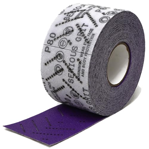Serious Grit - P80 Grit Ceramic Hook & Loop Sandpaper Roll - 70mm x 12m - size: 80 Grit