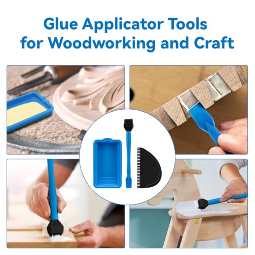 Wood Glue Applicator Kit, Silicone Glue Brush, Glue Tray & Glue Spreader