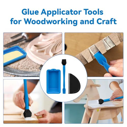 Wood Glue Applicator Kit, Silicone Glue Brush, Glue Tray & Glue Spreader