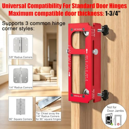 Door Hinge Jig, 3-In-1 Kit for Door Hinge, Lock and Latch Installation