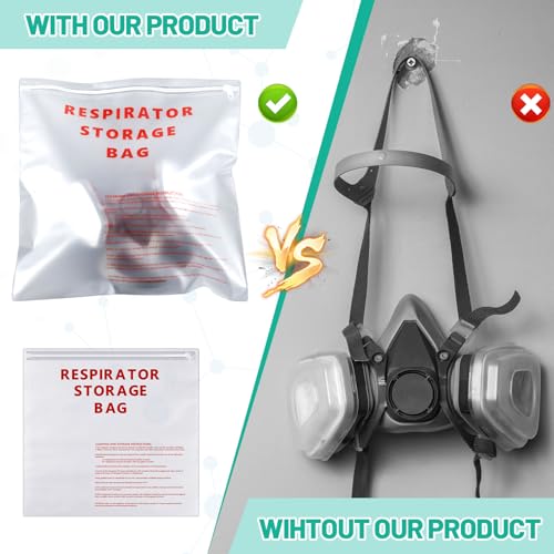 4 Pcs Respirator Storage Bag with Upgraded Zipper, 15.35" x 16"