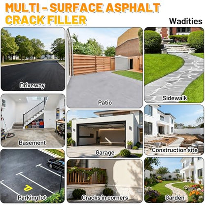 Asphalt Crack Filler, 8LB High Elasticity Concrete Crack Repair Sealant - style: 6pcs, 8LB