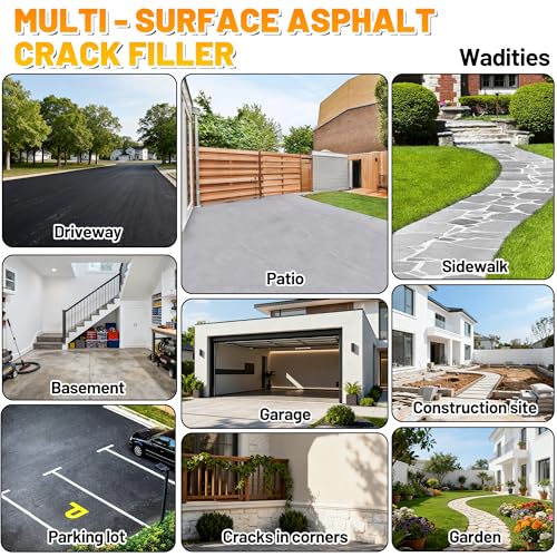 Asphalt Crack Filler, 5.3LB High Elasticity Concrete Crack Repair Sealant - style: 4pcs, 5.3LB