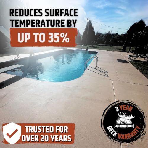 Liquid Rubber Cool Foot Pool Deck Coating, Cooling, Pale Brown, 1 Gallon - color: Pale Brown, size: 128 Fl Oz (Pack of 1)