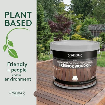 WOCA Exterior Wood Oil Teak, Deck Oil & Wood Stain, 84.5 fl oz (2.5 L) - color: Teak, size: 2.5L