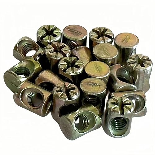 NACX M6 x 13mm Cross Barrel Nuts Cross Dowel Slotted Nuts, 20Pcs