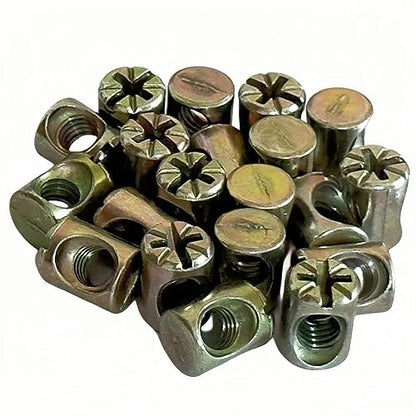 NACX M6 x 13mm Cross Barrel Nuts Cross Dowel Slotted Nuts, 20Pcs