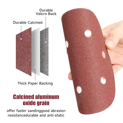 100PCS 6 Inch Sanding Discs 40 Grit Sandpaper for Orbital Sander - style: 6 Hole-Red