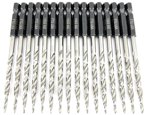FTG USA 16Pc #8 (11/64") Replacement Countersink Drill Bit Set Tapered Bits - size: #8 (11/64"), style: 16 Bits w/o cutter