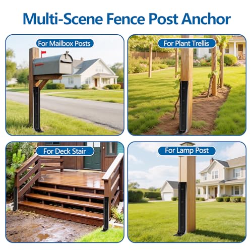 Fence Post Repair Kit to Fix Leaning Wood Fence, Mailbox, 2 Pack