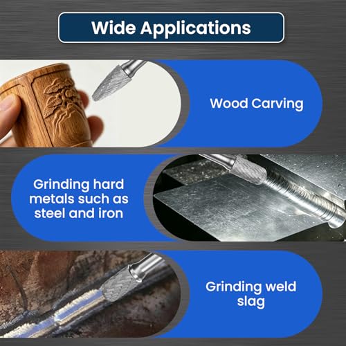 LU&MN Tungsten Carbide Burr Set, 1/4" Shank, 10 Pcs - style: 10PCS-SET
