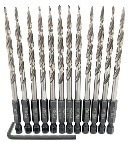 FTG USA Tapered Drill Bits for Wood 12 Pc #10 (3/16") All Same Size Replacement for FTG Countersink Drill Bit Set - size: #10 (3/16"), style: 12 Bits w/o cutter