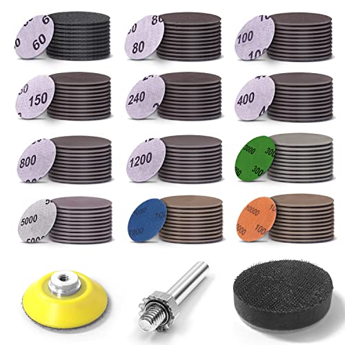MAXMAN 2" Sanding Discs 120 Pcs, 60-10000 Grit Wet&Dry Sandpaper, for Drill - style: 2 Inch