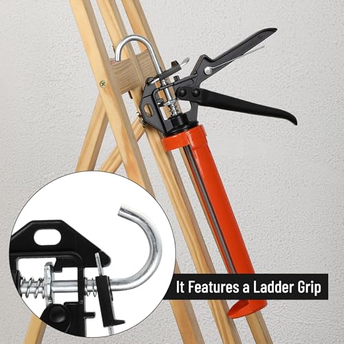 Bates- Caulking Gun, 12:1 Thrust Ratio, Black & Orange, Caulking Tool Gun, Caulk Gun No Drip, Hand Caulking Guns, Silicone Gun, Caulking Gun Tool, No Drip Caulk Gun