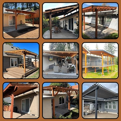 The Official Patio Roof Riser - LO-PRO - Engineered & Code Approved - Made in the USA - Fits Nominal 4X Beams (3.625" Bucket) - Pergola Roof Riser Hardware - size: Nominal (3.625" Bucket)