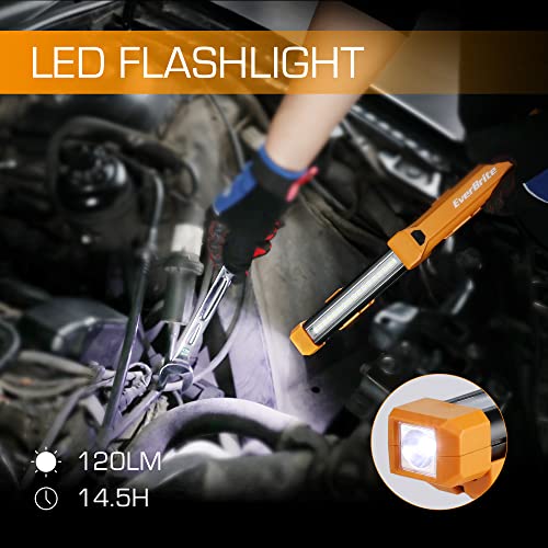 EverBrite 1000LM Work Light, Rechargeable Magnetic Flashlight, Orange - color: Orange