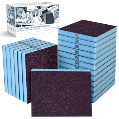 18 Pack Wet Dry Sanding Sponge Set, 80 Grit Foam Blocks Sandpaper - style: 80 Grit