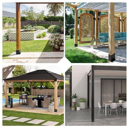 4 Pcs 4“× 6” Post Base Fit (Inner Size 3.6"x 5.6") Post - size: 4 Pcs, style: 4"x 6"