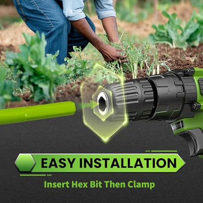 Auger Drill Bit for Planting - 2" X 32" Heavy-Duty Garden Auger Spiral Drill Bit - Bulb Planter Tool - 3/8" Hex Drive Drill - size: 2"x32"-Green