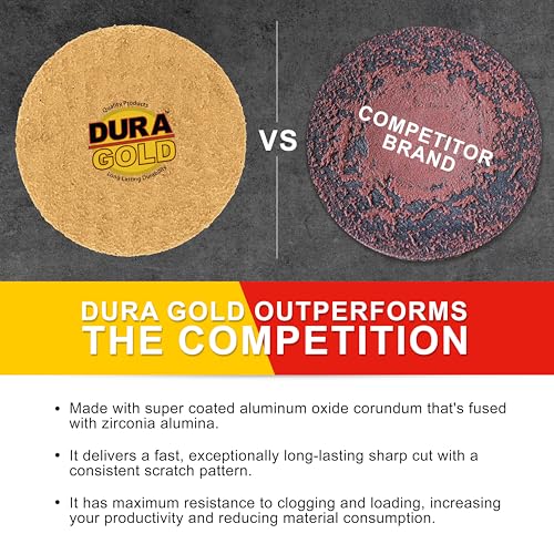 Dura-Gold - Premium - 40 Grit 3" Gold Hook & Loop Sanding Discs for DA - size: 40-Grit