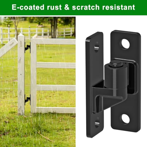 Insaga Heavy Duty Gate Hinges 6MM Thick Carbon Steel, 600LB Load Capacity Black Wall Mount Gate Hinge with 8 Screws, Electrocoated Rustproof Farm Gate Hinges for Wood Metal Fence Gates, 2Pack - color: Black-2Pack (Screws)