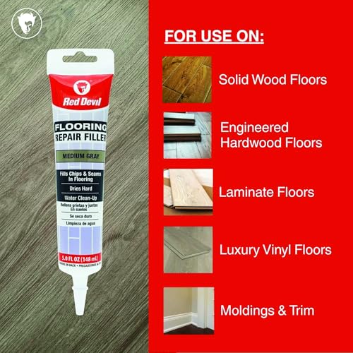 Red Devil 056050 Flooring Repair Filler, 5 oz., Medium Gray, 1 Pack - color: Medium Gray, size: Pack of 1