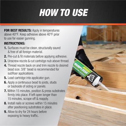 DAP 2000 Subfloor Construction Adhesive, Light Tan, 28 oz (7079827042)