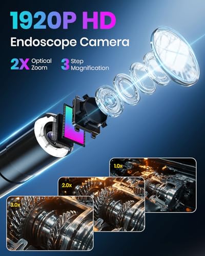 Endoscope Camera with Light, Inspection Borescope Camera 4.3" IPS Screen