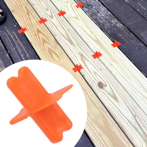 8PCS Deck Spacers Tool Set, 4 Thicknesses Deck Spacers 1/16", 1/8", 3/16", 1/4", Deck Board spacers for Pressure Treated Composite Decking, PVC & Hardwood Boards (Orange) - color: Orange