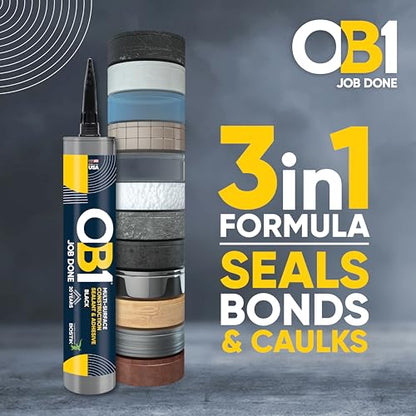 OB1 Universal Caulk Sealant & Adhesive Black 10.1oz - 1 Cartridge - color: Black, size: 10.1oz