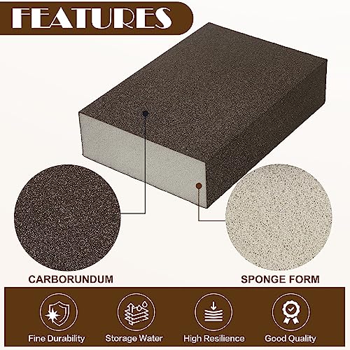 16Pcs 100 Grit Sanding Blocks, Jamiikury Medium Sanding Sponge Washable and Reusable, Wet Dry Sandpaper Sponge for Wood Metal FurniturePaint and Drywall - size: 100 Grits