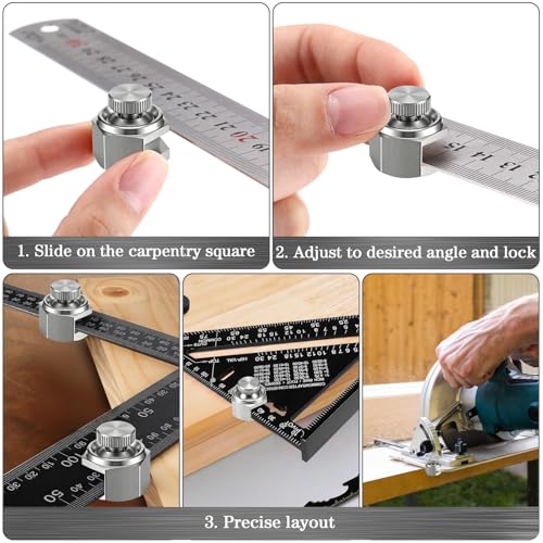 4 Pack Stair Gauge Set, Layout Tool for Framing Square, Silver - color: Silver