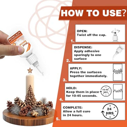 Wood Glue Strong, 30g Waterproof Wood Adhesive for Furniture Repair