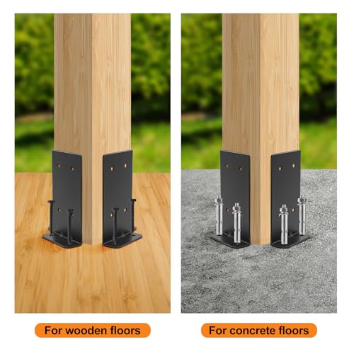 4"X4" Post Anchor Base 4Set,Adjustable Post Base for 4X4 6x6 Post - size: 4X4