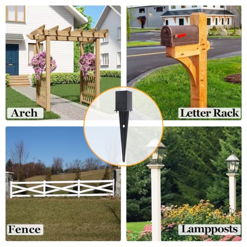 1 Pcs 22-inch 4"x4" Fence Post Anchor Ground Spike(Internal 3.6"x3.6") - size: 1, style: 4"x 4"