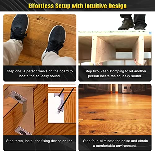 CNQLIS Squeaky Floor Repair Kit – 6Pcs, Black, for 5/8"+ Subfloors - color: Black