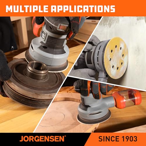 Jorgensen 50-Piece 5-Inch Premium Sanding Discs, 8-Hole Hook and Loop